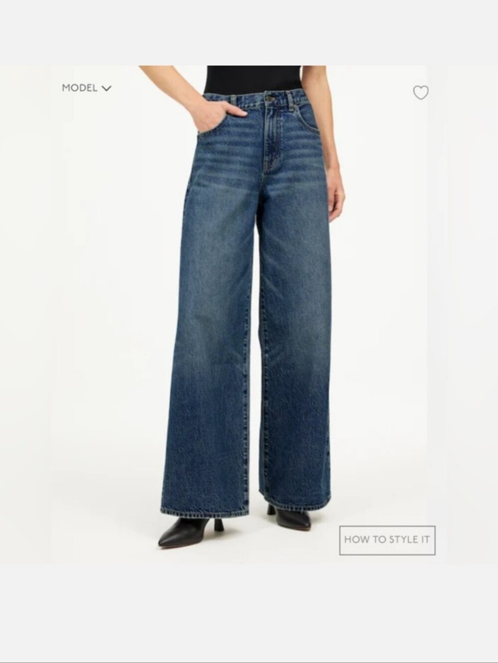 NWT Madewell Superwide-Leg Blue Jeans Size 32